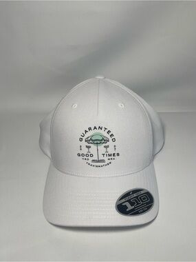 Travis Mathew guaranteed good times SnapBack Flexfit hat white
